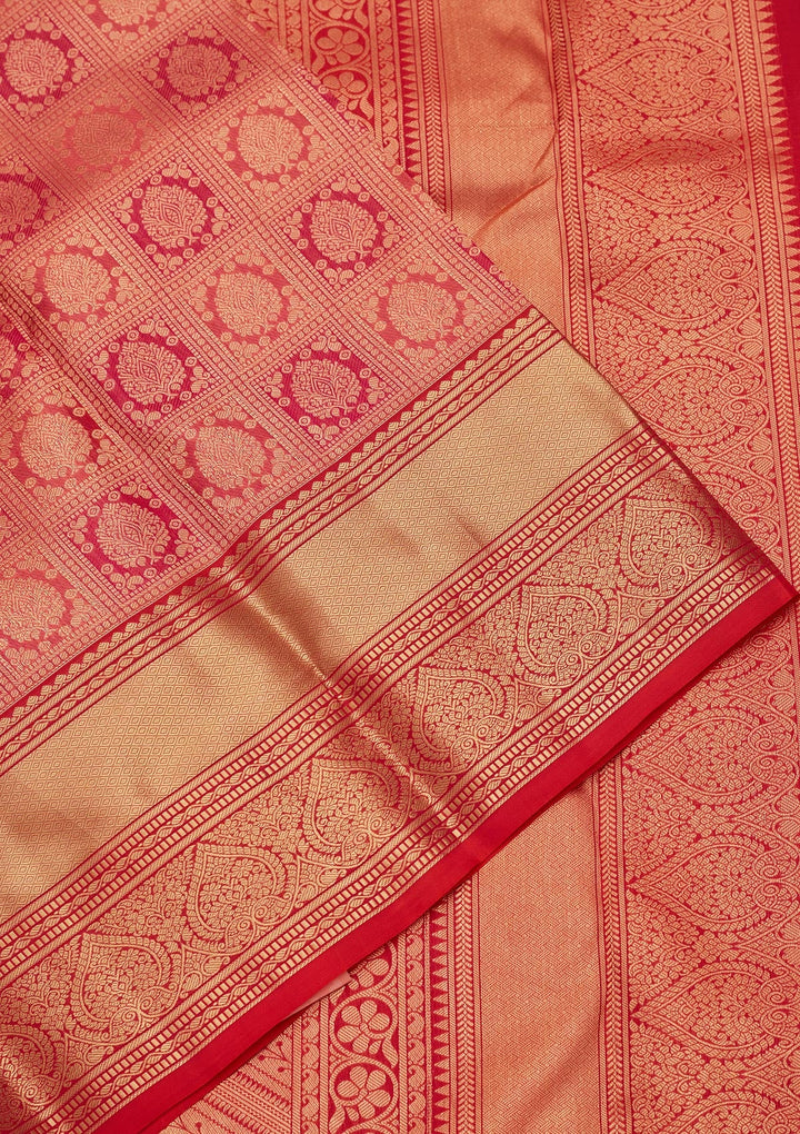 Onion Pink Zariwork Pure Silk Saree-koskii