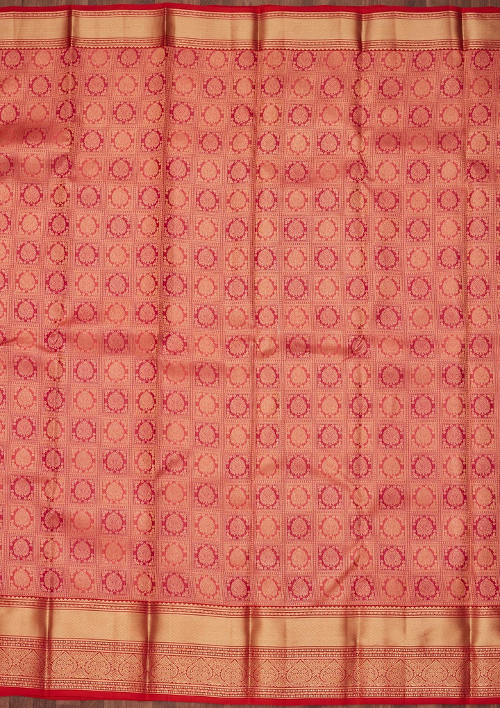 Onion Pink Zariwork Pure Silk Saree-koskii
