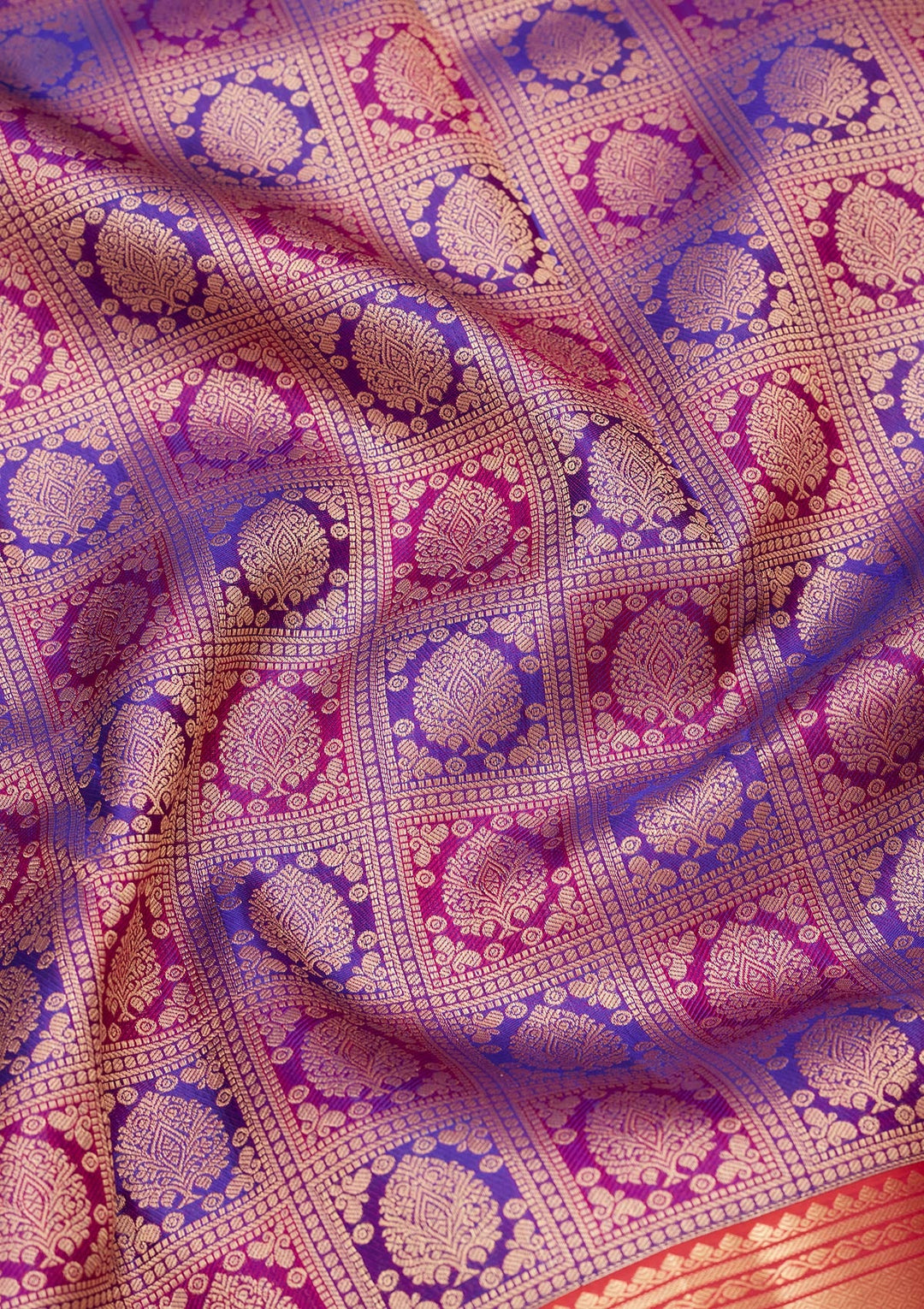 Purple Zariwork Pure Silk Saree-koskii