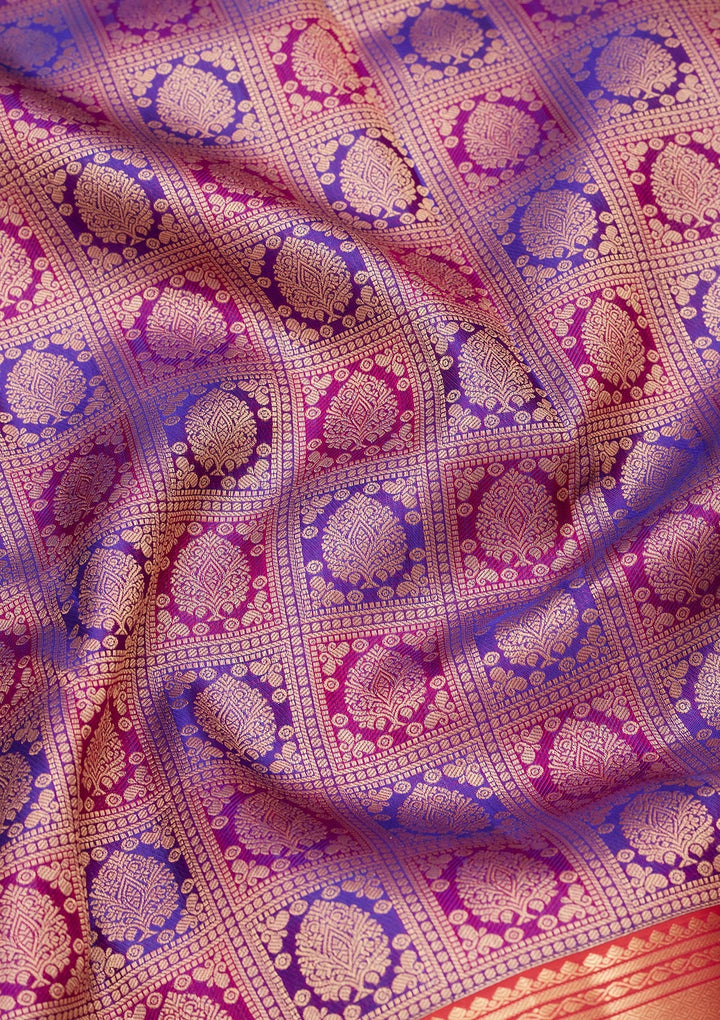 Purple Zariwork Pure Silk Saree-koskii