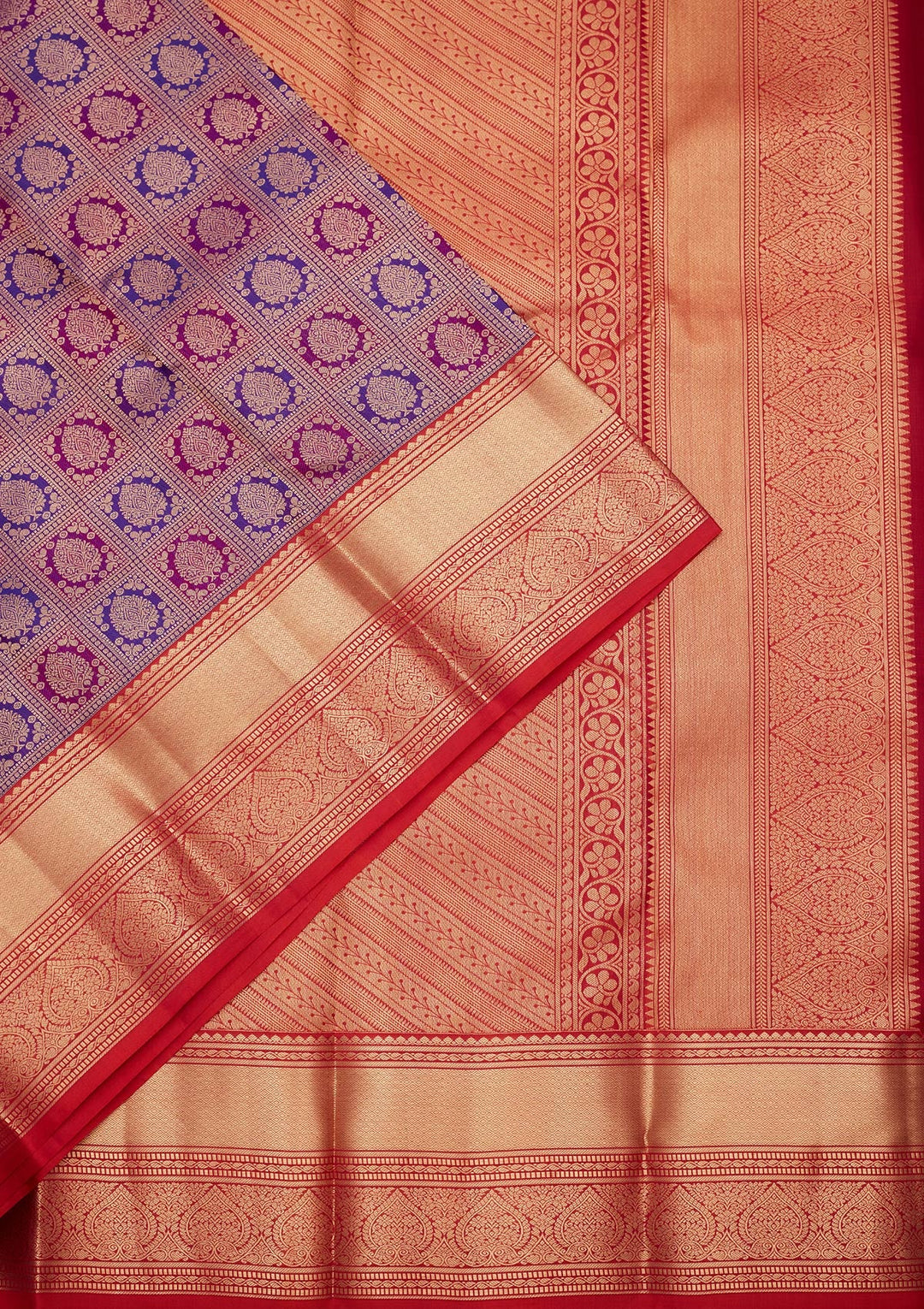 Purple Zariwork Pure Silk Saree-koskii