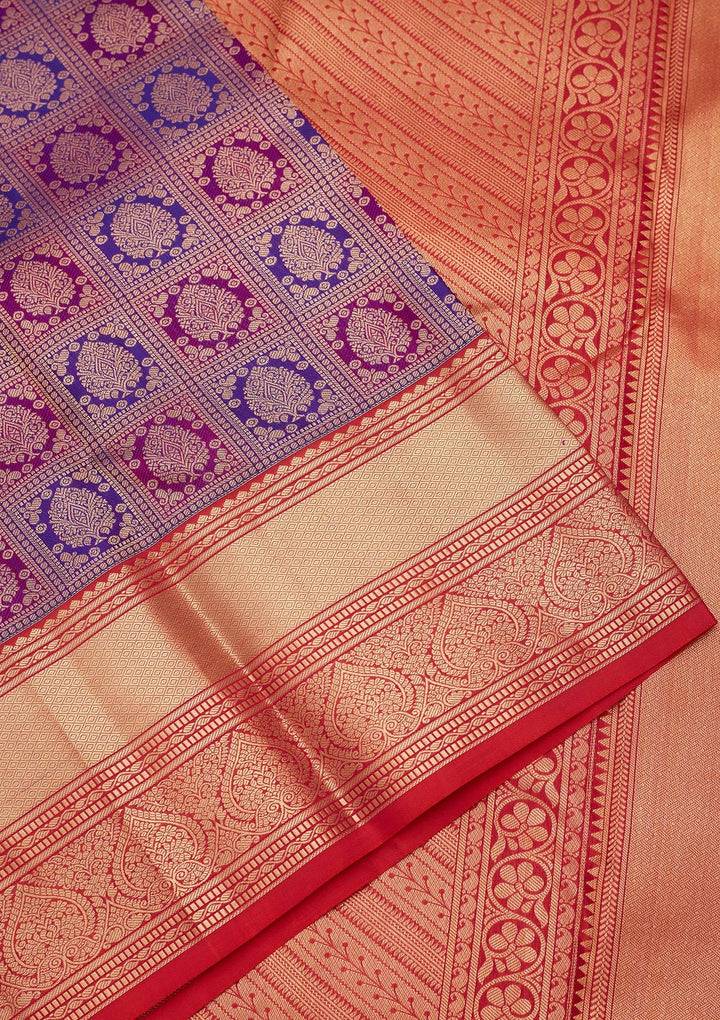 Purple Zariwork Pure Silk Saree-koskii
