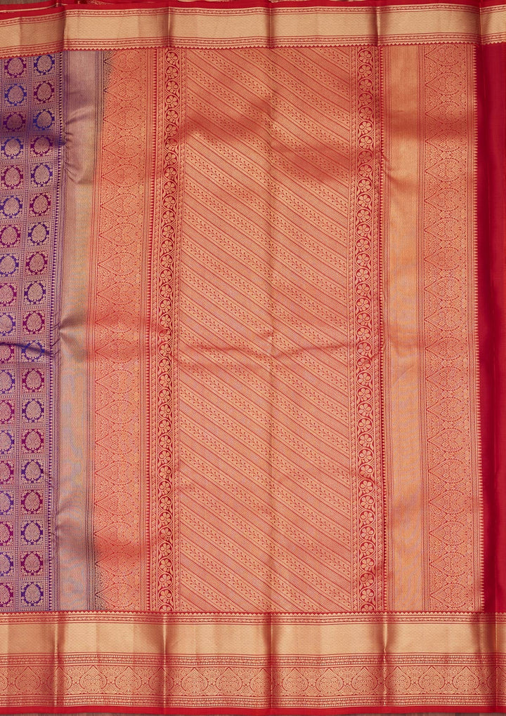 Purple Zariwork Pure Silk Saree-koskii