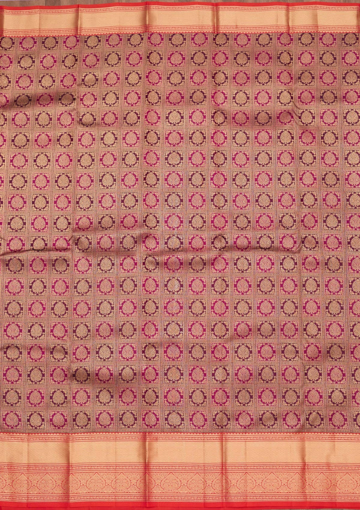 Wine Zariwork Pure Silk Saree-koskii