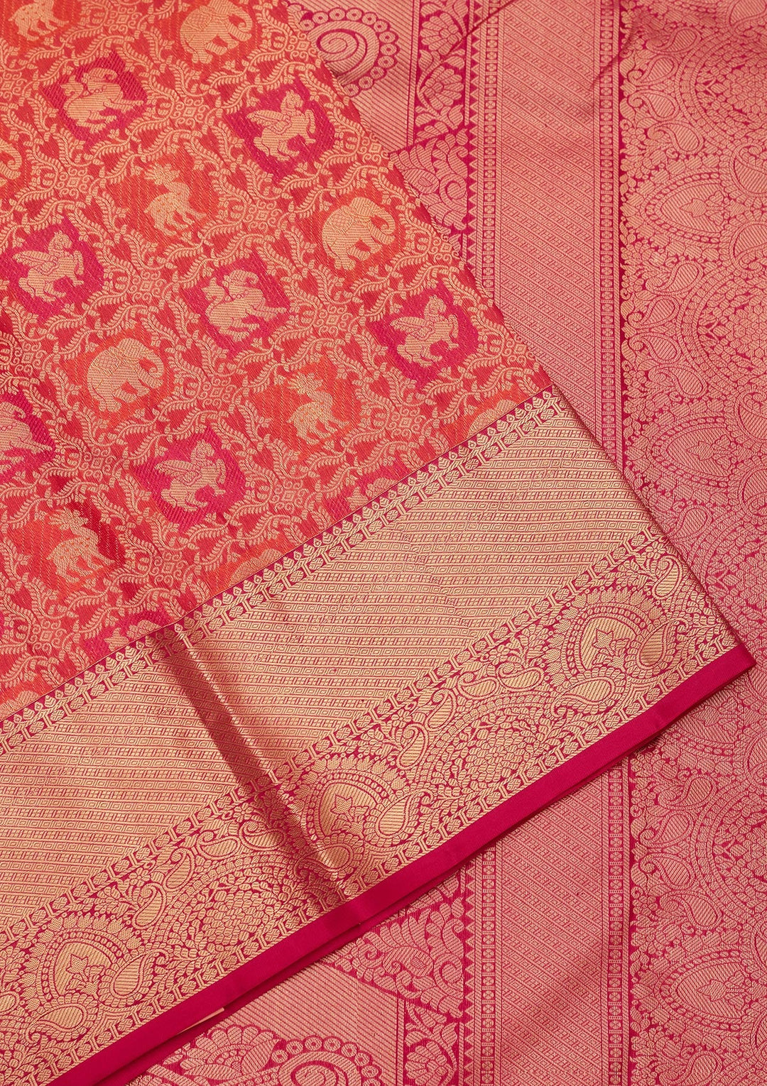 Orange Zariwork Pure Silk Silk_Saree-koskii