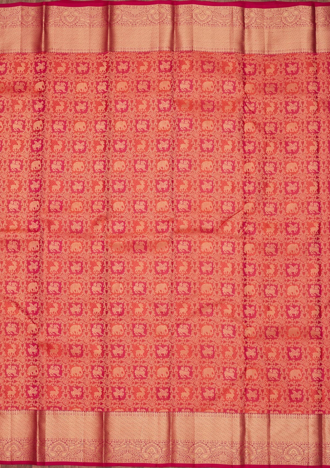 Orange Zariwork Pure Silk Silk_Saree-koskii