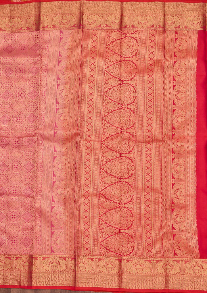 Onion Pink Zariwork Pure Silk Saree-koskii