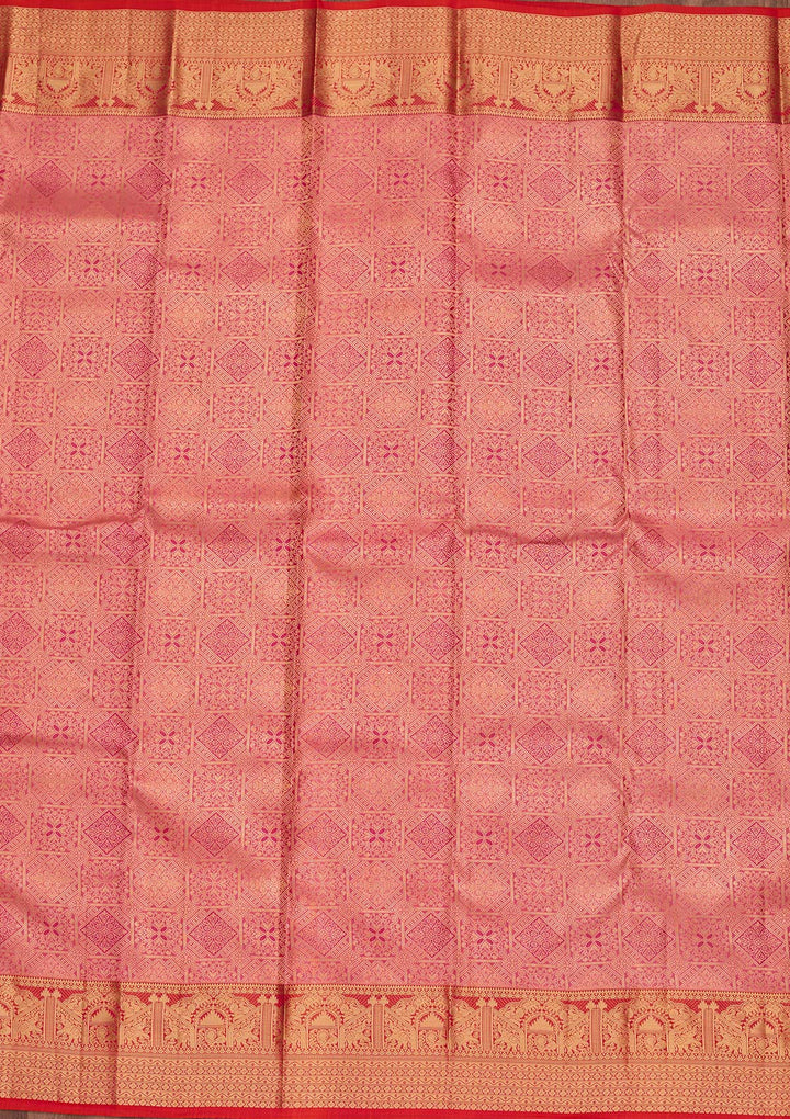 Onion Pink Zariwork Pure Silk Saree-koskii