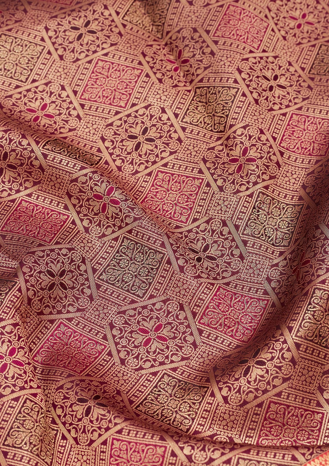 Wine Zariwork Pure Silk Saree-koskii