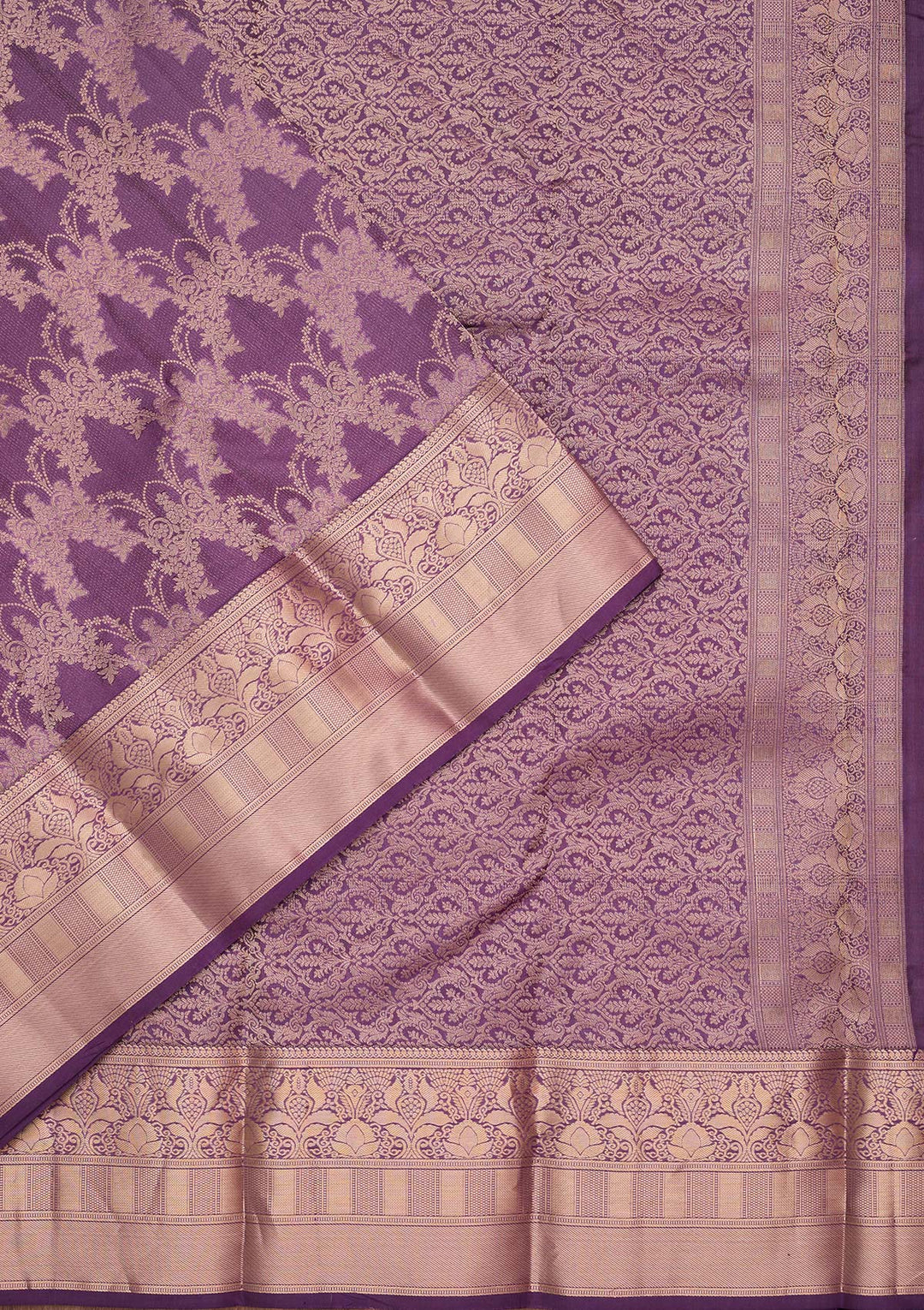 Lavender Zariwork Pure Silk Saree-koskii
