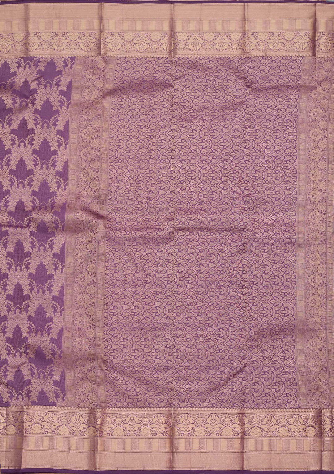 Lavender Zariwork Pure Silk Saree-koskii
