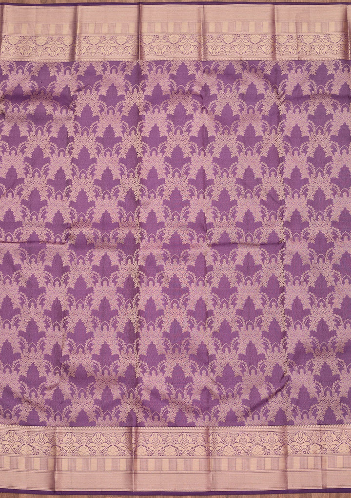 Lavender Zariwork Pure Silk Saree-koskii