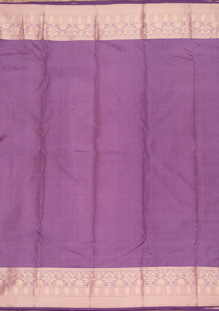 Lavender Zariwork Pure Silk Saree-koskii