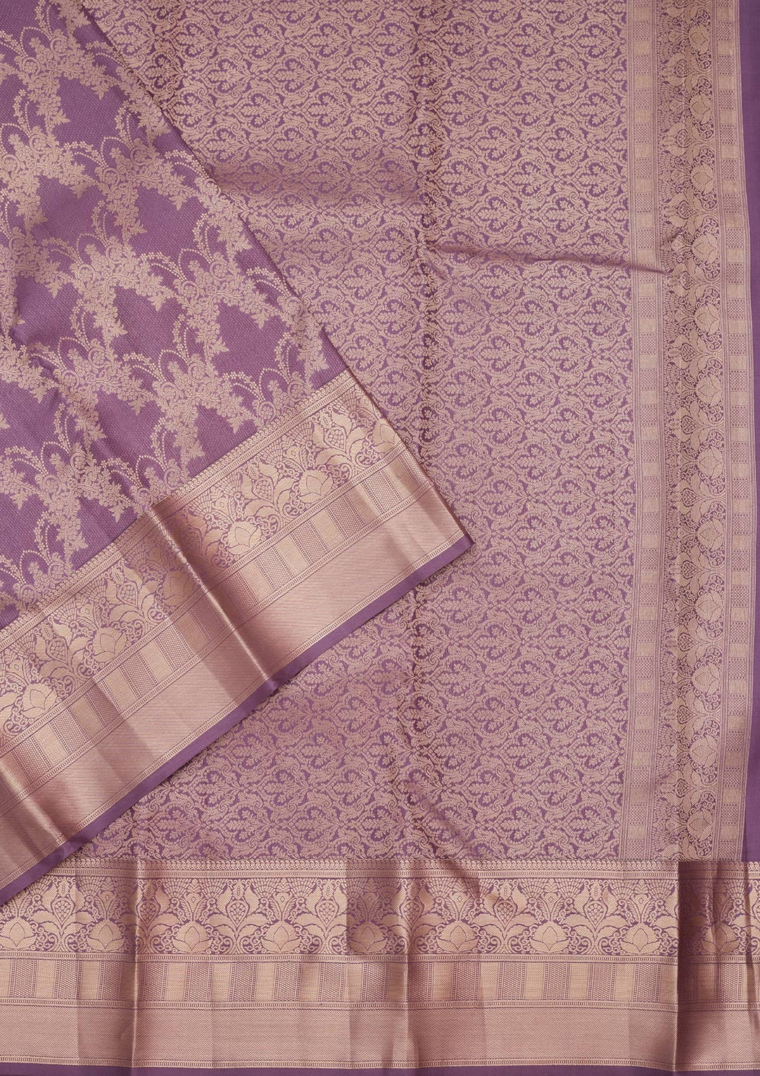 Mauve Zariwork Pure Silk Saree-koskii