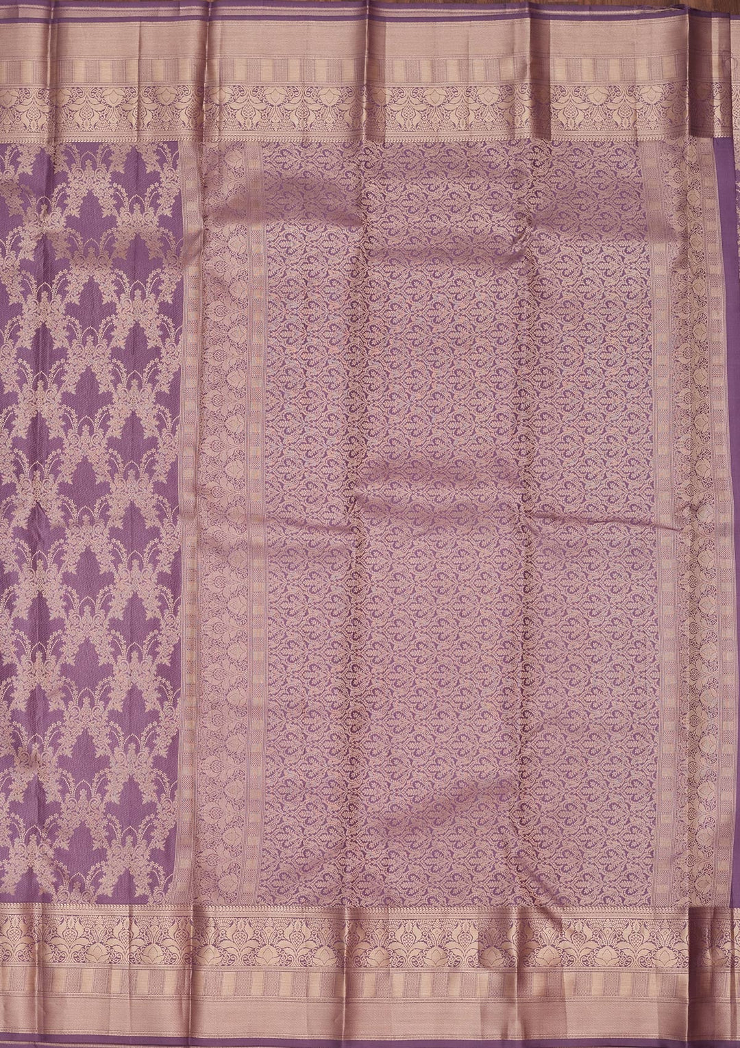 Mauve Zariwork Pure Silk Saree-koskii