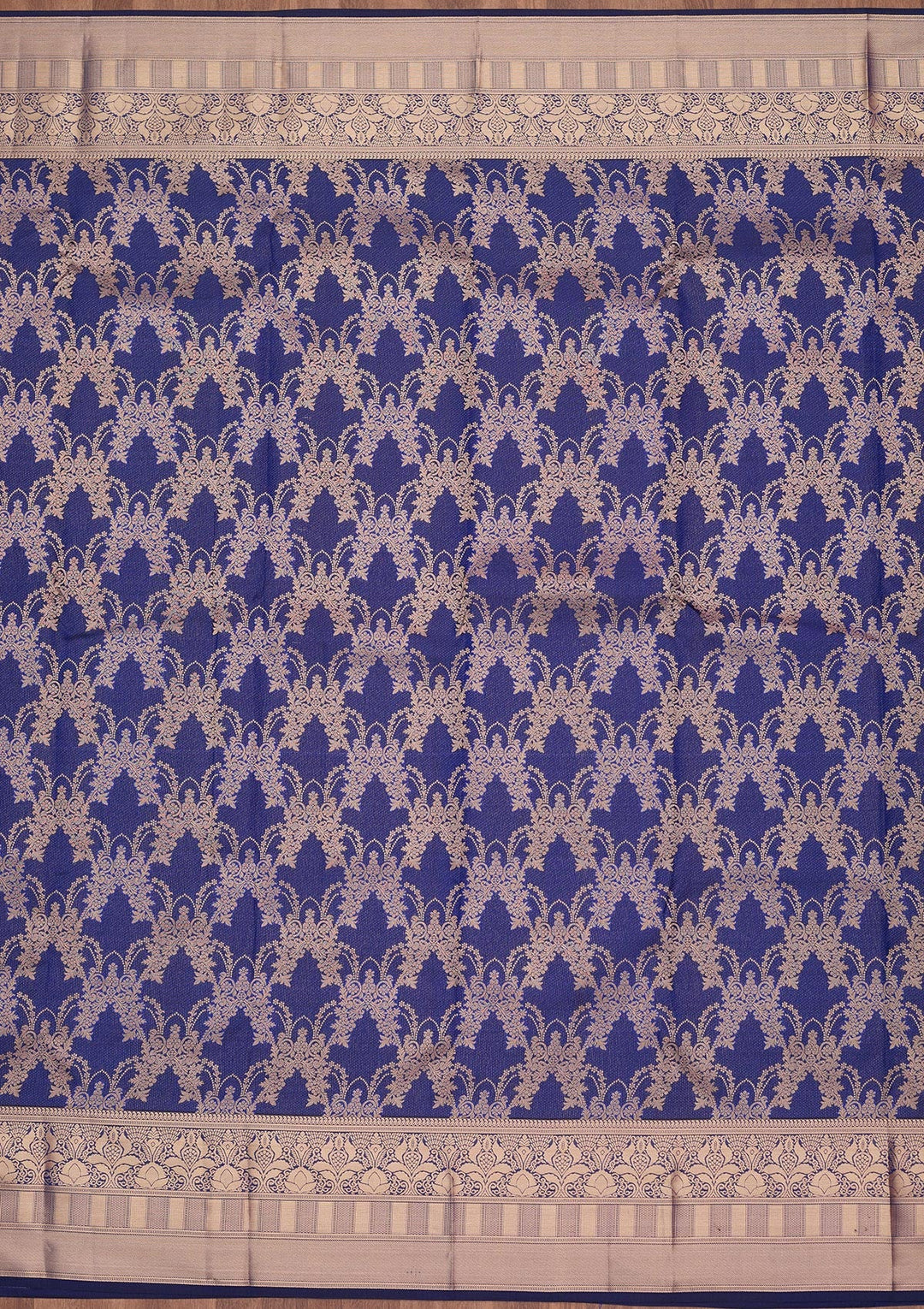 Navy Blue Zariwork Pure Silk Saree-koskii