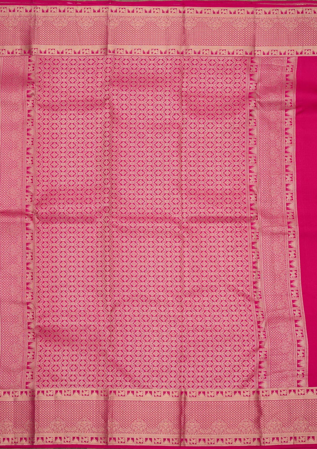 Magenta Pink Zariwork (Gold) Silk Silk_Saree