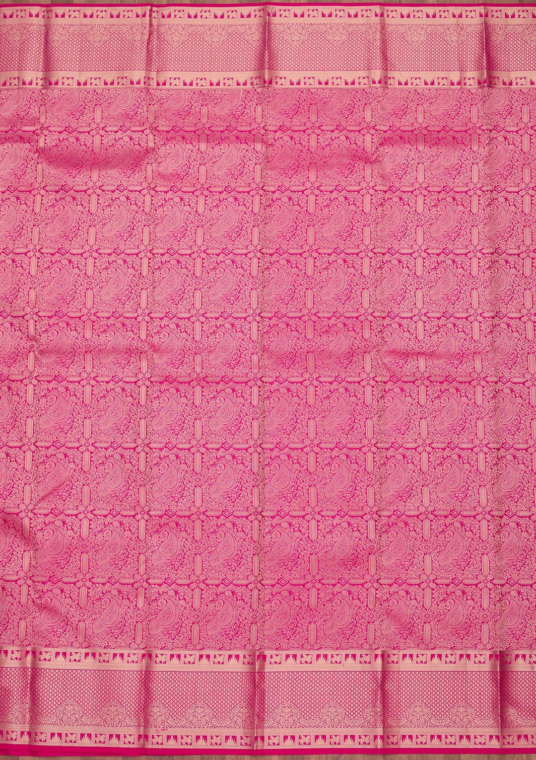 Rani Pink Zariwork Pure Silk Saree-koskii