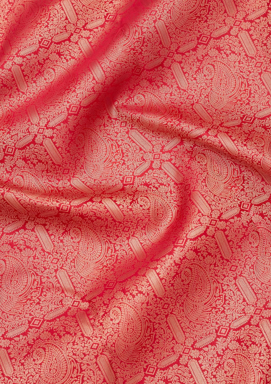 Red Zariwork Pure Silk Saree-koskii