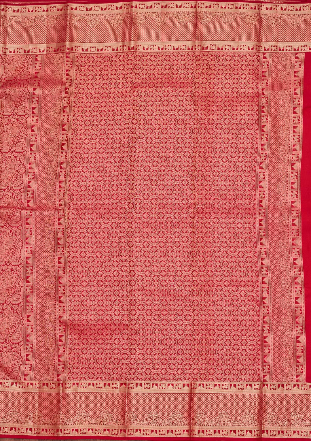 Red Zariwork Pure Silk Saree-koskii