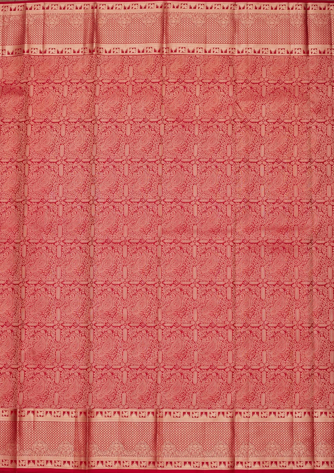 Red Zariwork Pure Silk Saree-koskii