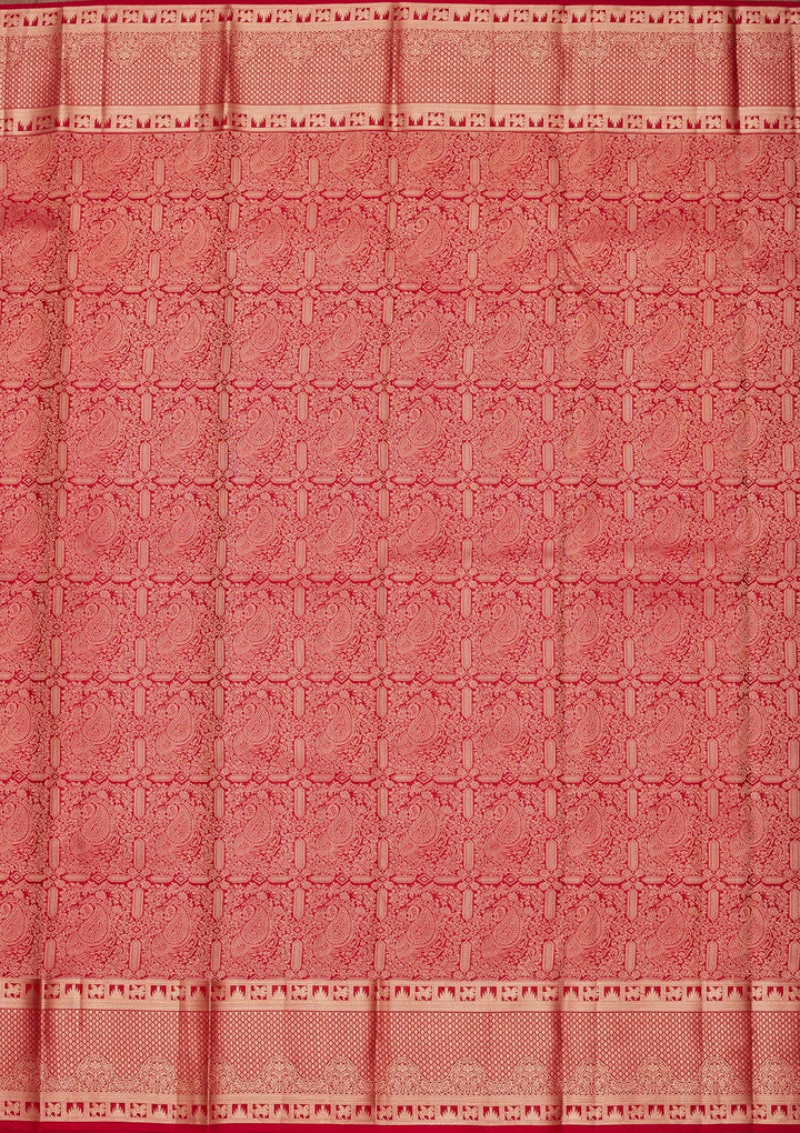 Red Zariwork Pure Silk Saree-koskii