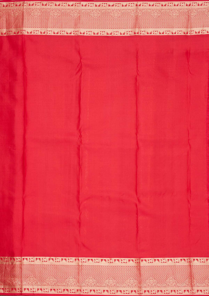 Red Zariwork Pure Silk Saree-koskii