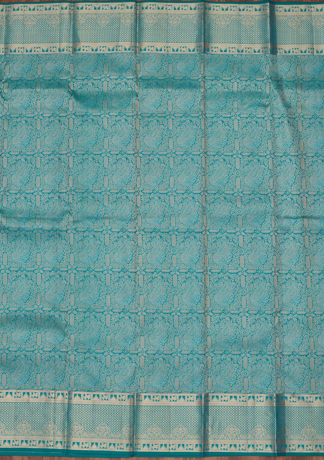 Sea Green Zariwork Pure Silk Saree-koskii