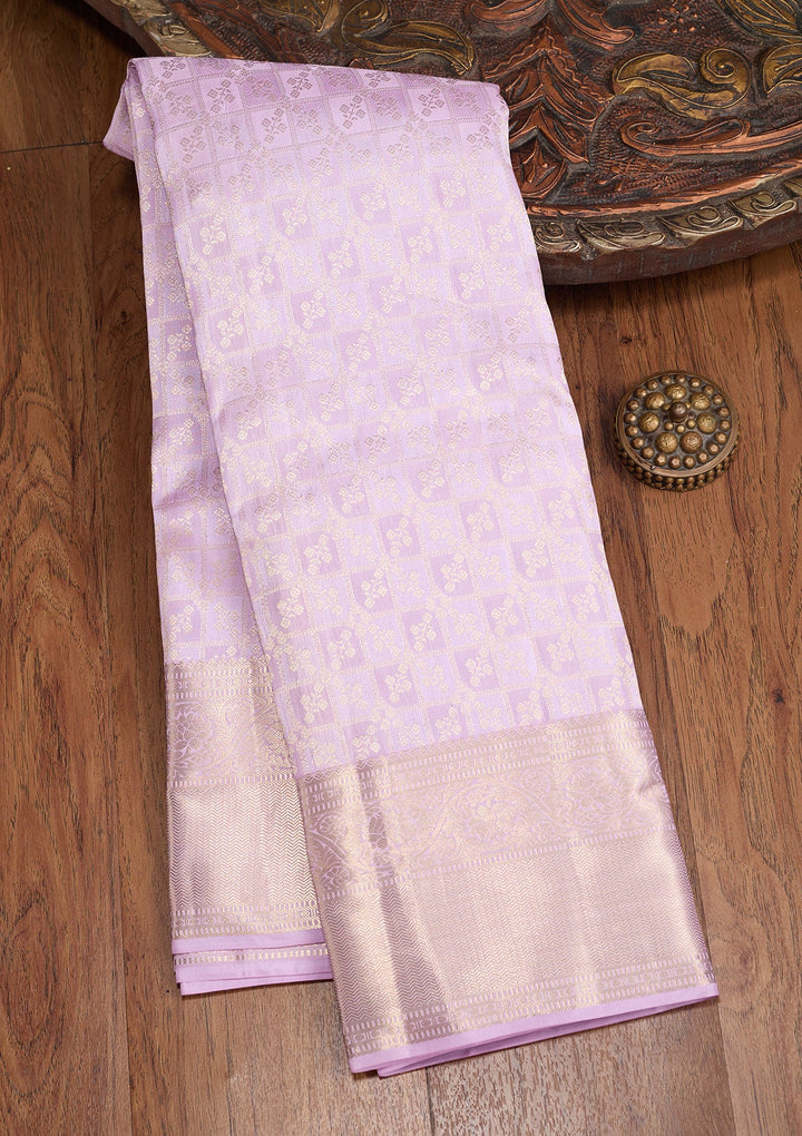 Lavender Zariwork (Gold) Silk Silk_Saree