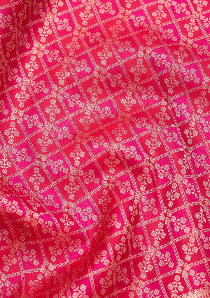 Rani Pink Zariwork Pure Silk Saree-koskii