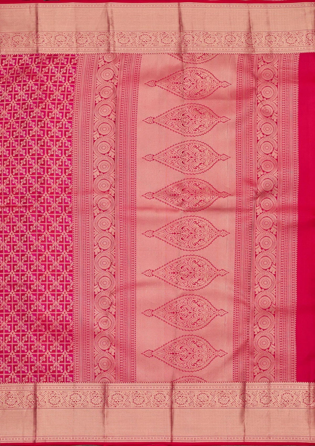 Rani Pink Zariwork Pure Silk Saree-koskii