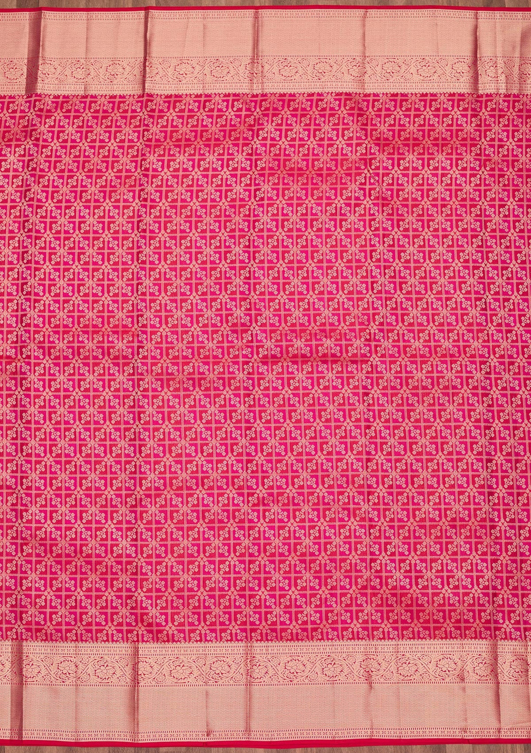 Rani Pink Zariwork Pure Silk Saree-koskii