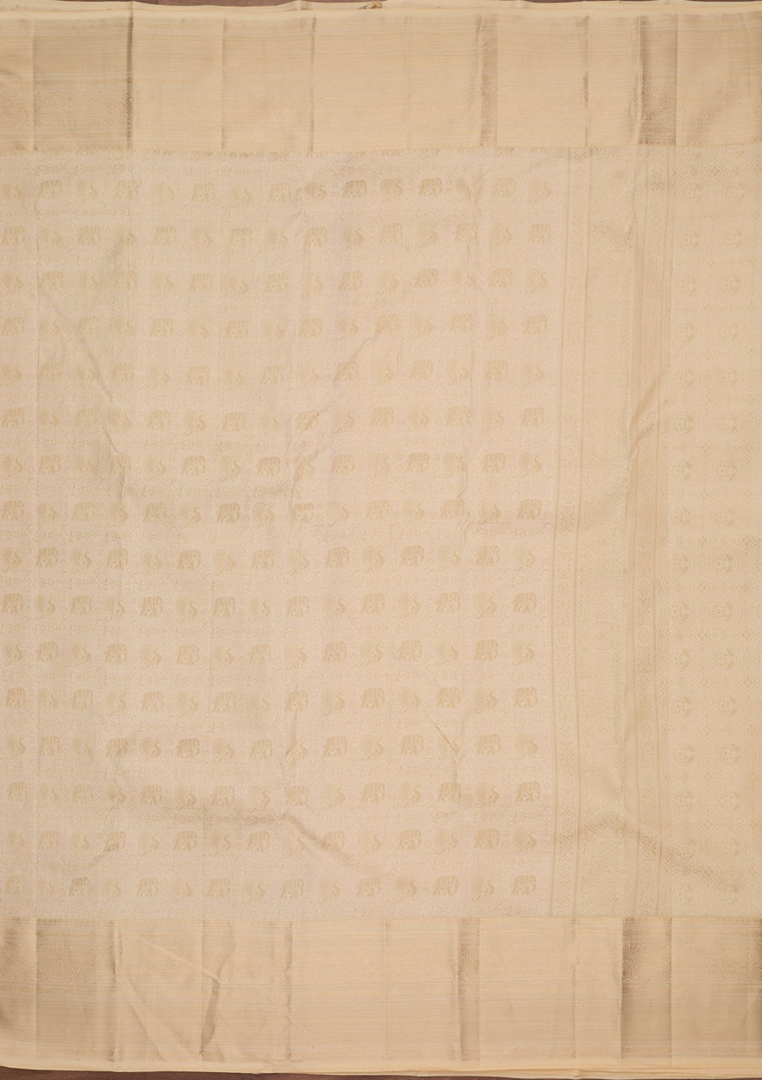 Cream Kanjivaram Pure Silk Saree