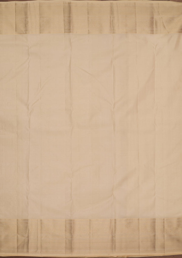 Cream Kanjivaram Pure Silk Saree