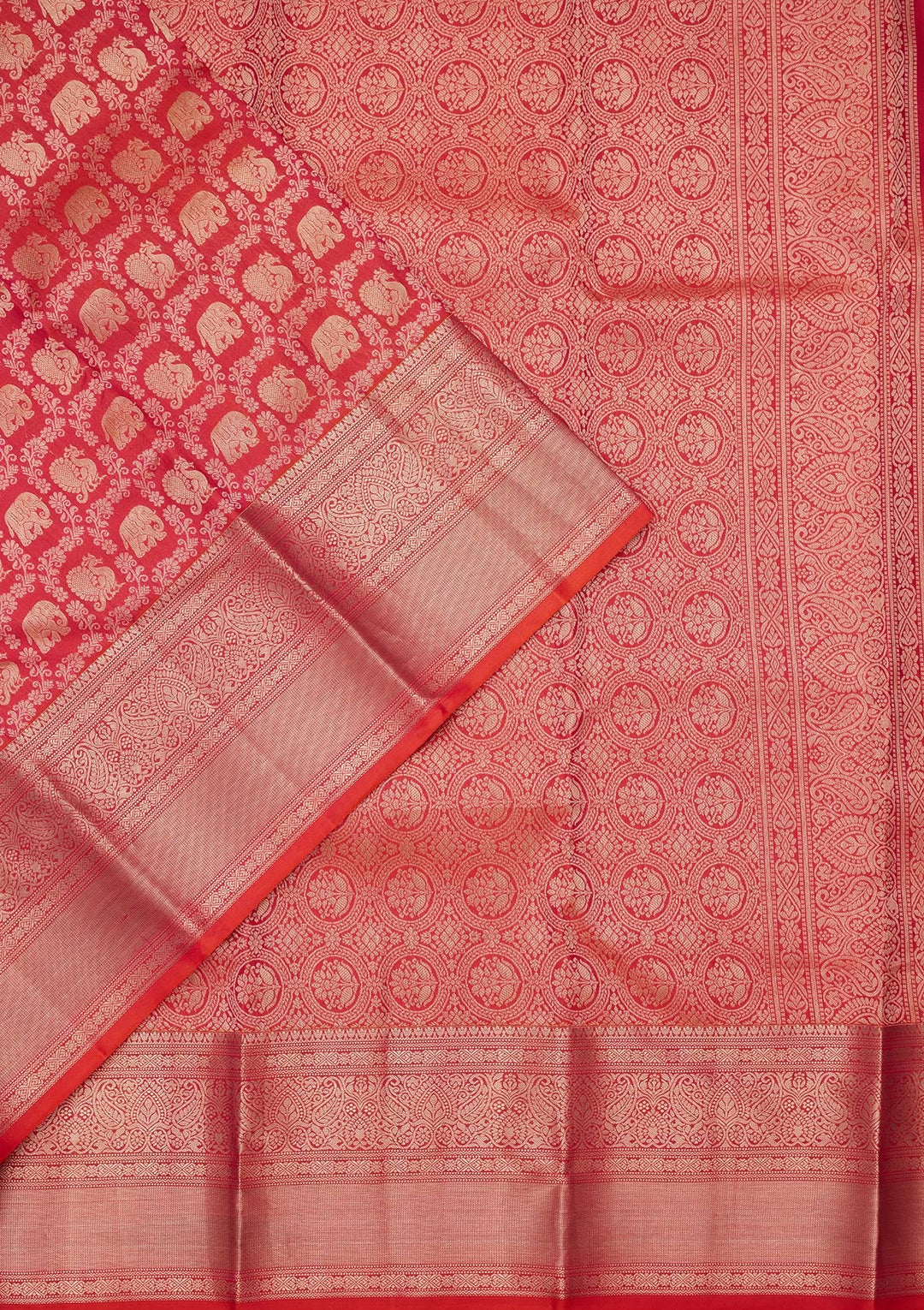 Orange Zariwork Pure Silk Saree-koskii