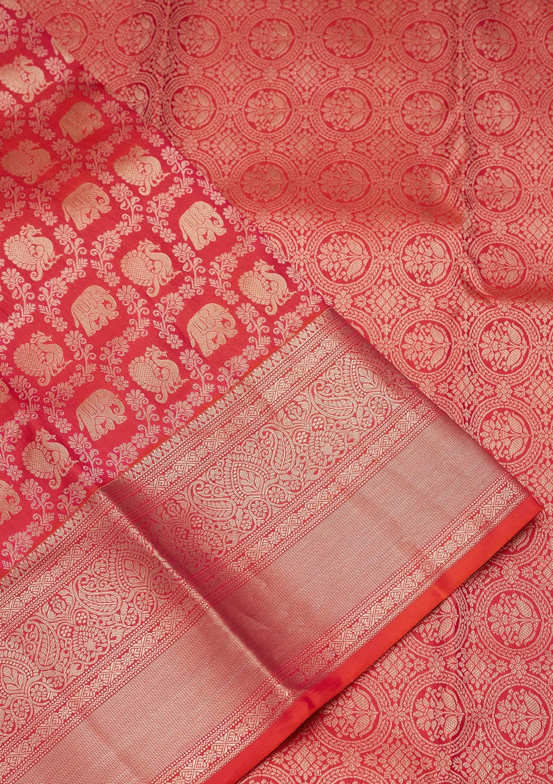 Orange Zariwork Pure Silk Saree-koskii