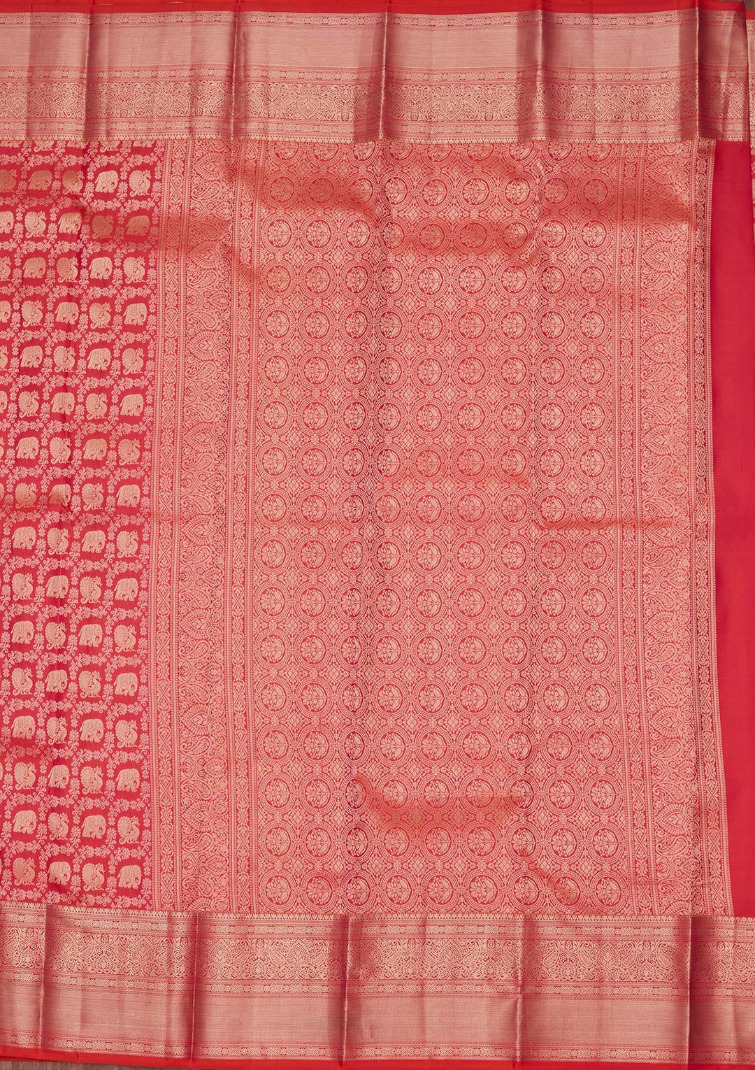 Orange Zariwork Pure Silk Saree-koskii