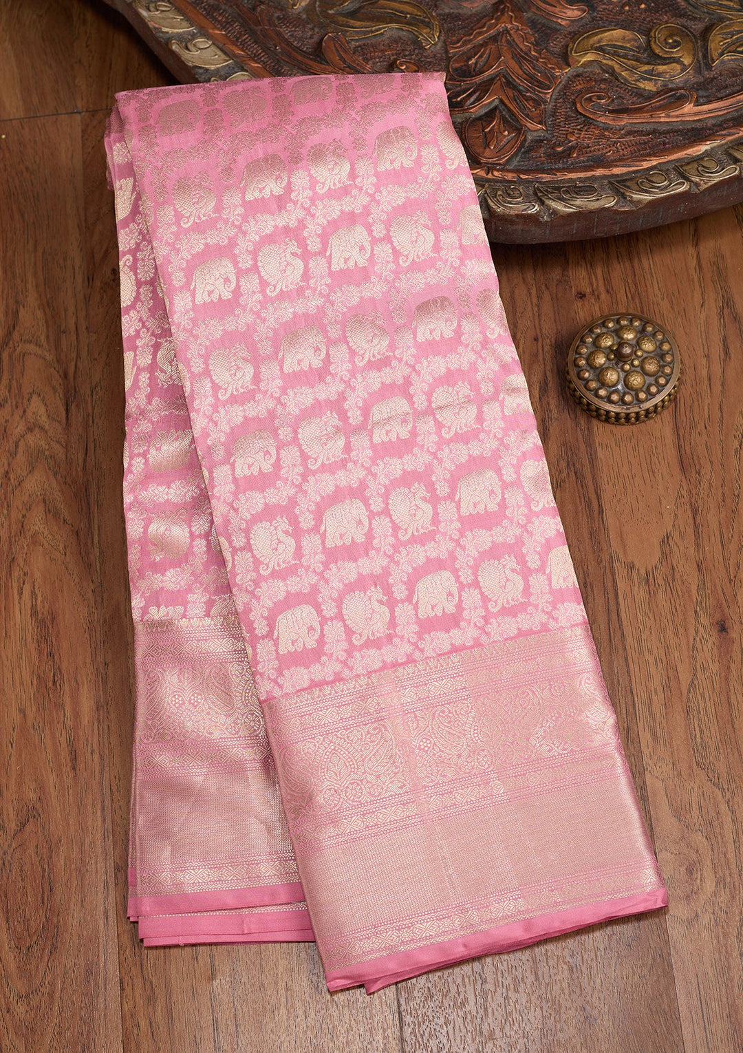 Pink Zariwork (Silver) Silk Silk_Saree