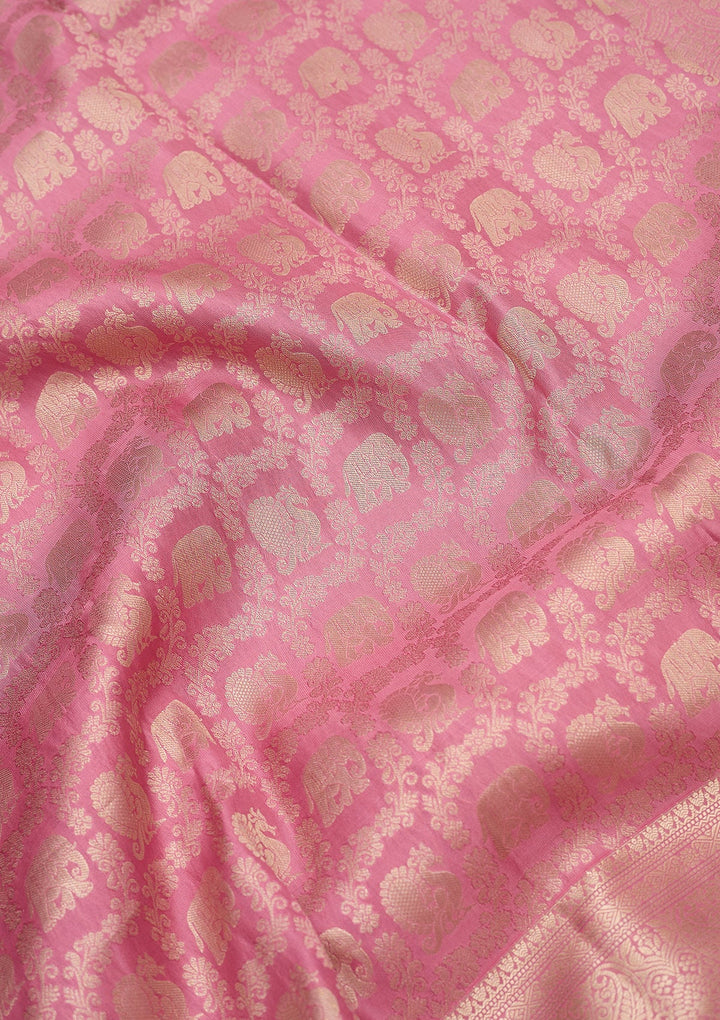 Pink Zariwork (Silver) Silk Silk_Saree