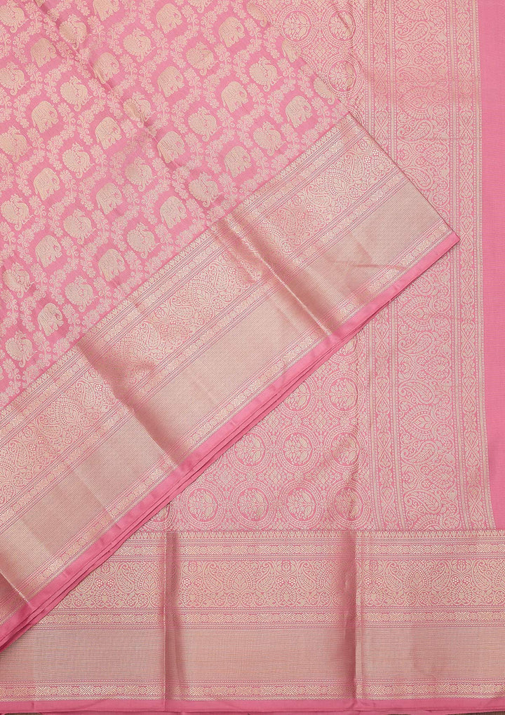 Pink Zariwork (Silver) Silk Silk_Saree