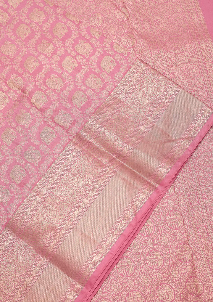 Pink Zariwork (Silver) Silk Silk_Saree