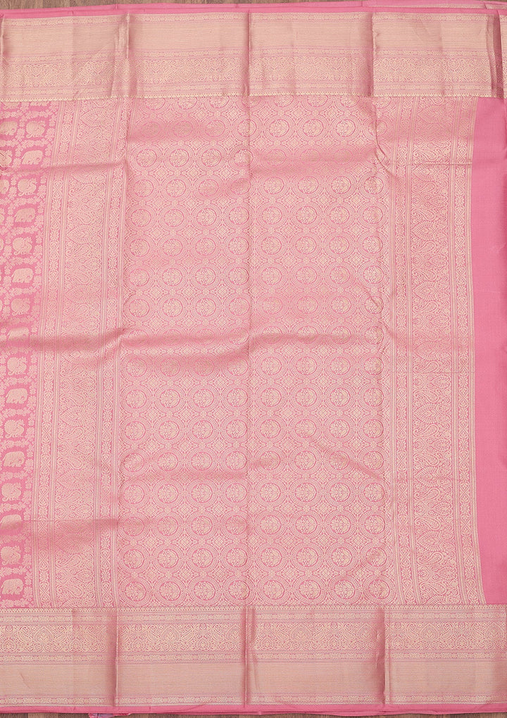 Pink Zariwork (Silver) Silk Silk_Saree