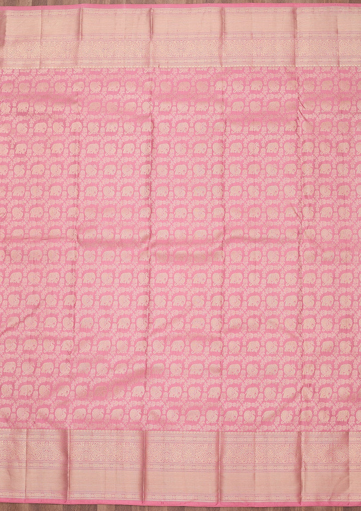 Pink Zariwork (Silver) Silk Silk_Saree