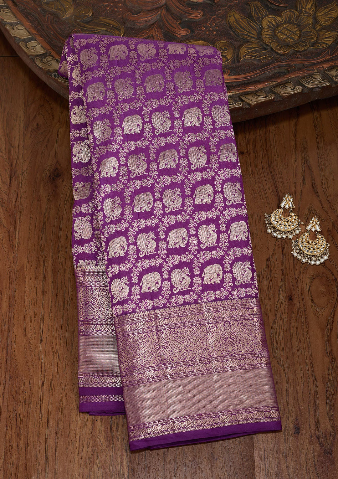 Purple Zariwork (Silver) Silk Silk_Saree