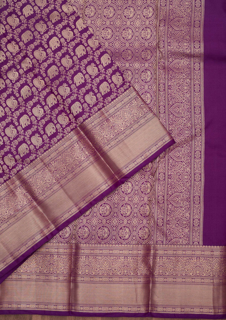 Purple Zariwork (Silver) Silk Silk_Saree