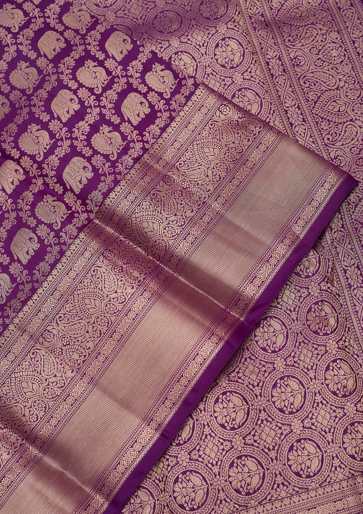 Purple Zariwork (Silver) Silk Silk_Saree