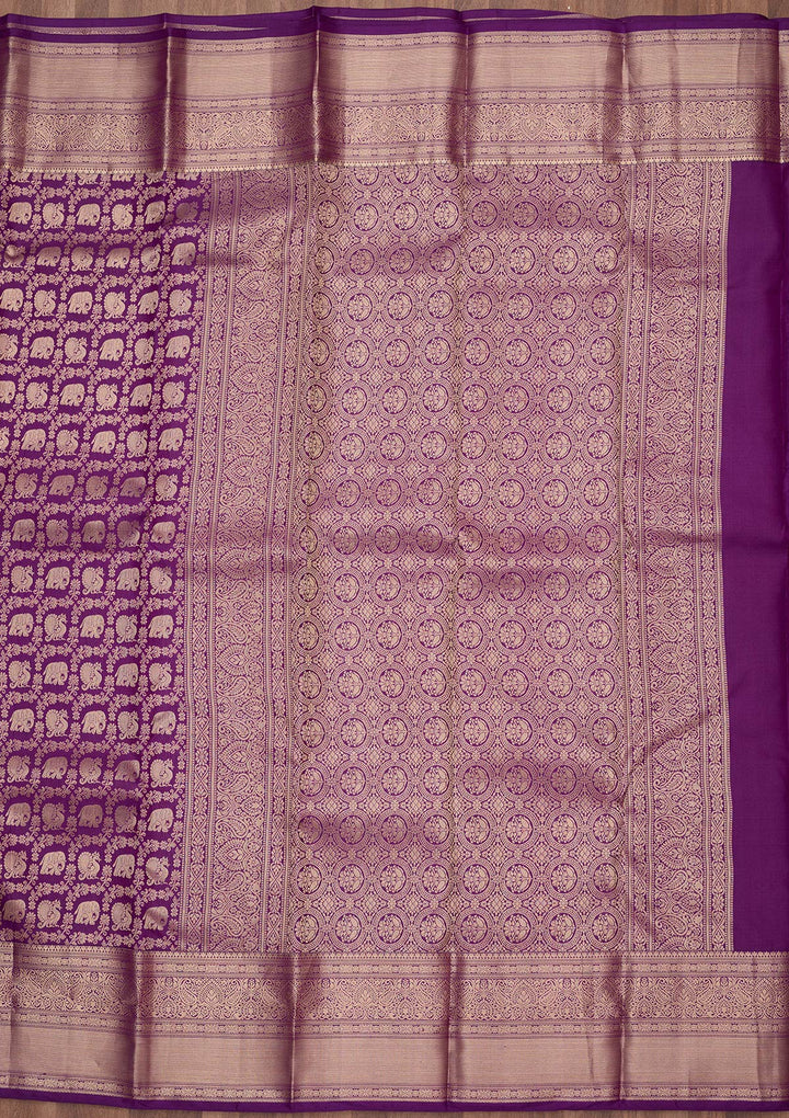 Purple Zariwork (Silver) Silk Silk_Saree