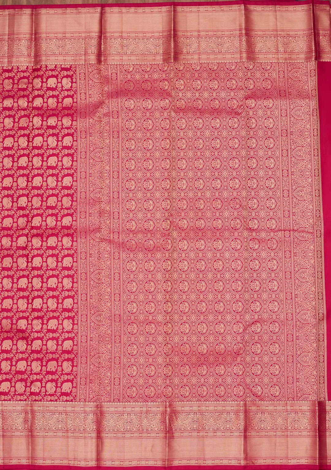 Rani Pink Zariwork Pure Silk Saree-koskii