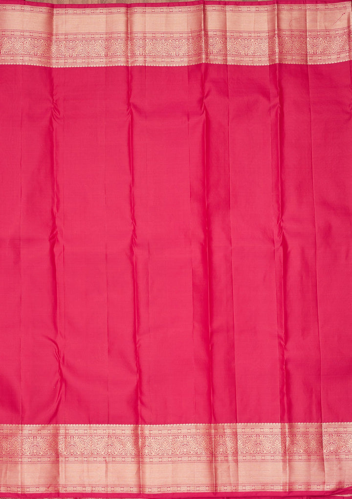 Rani Pink Zariwork Pure Silk Saree-koskii
