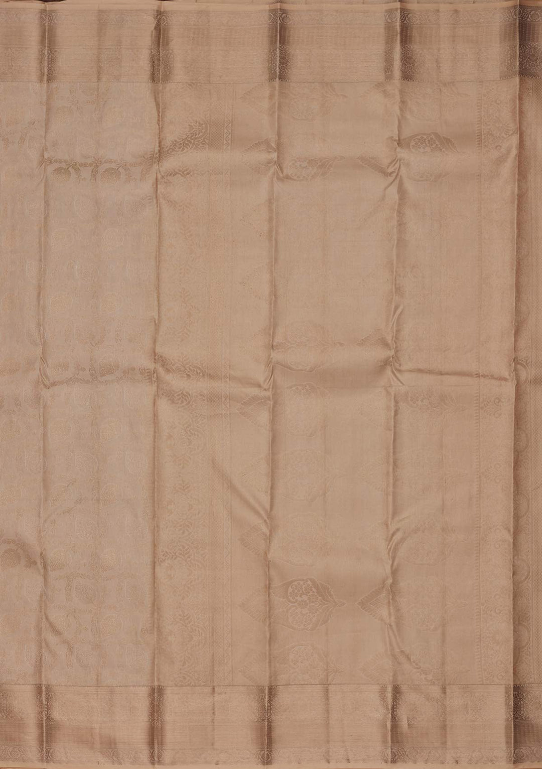 Cream Zariwork Pure Silk Saree-koskii